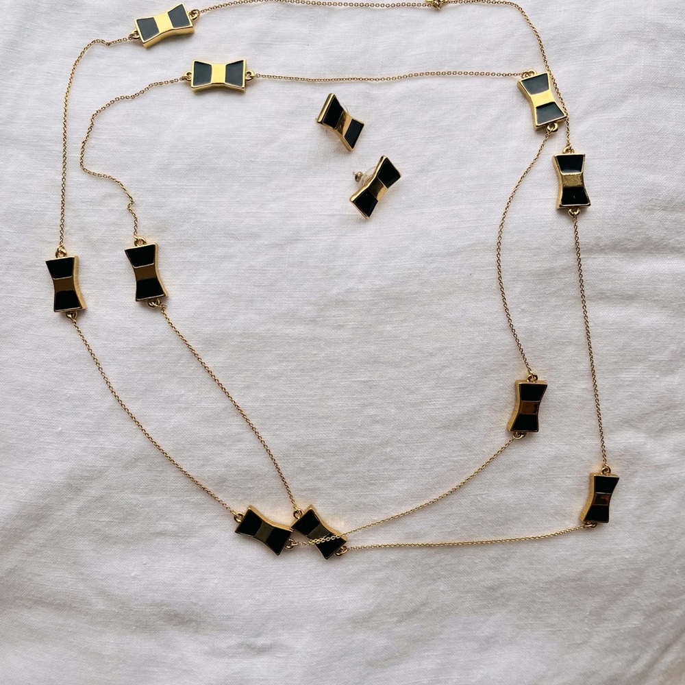 Gold and black enamel Kate spade necklace